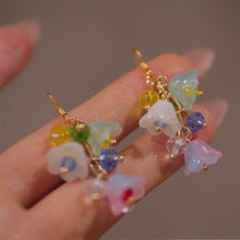 이미지를 갤러리 뷰어에 로드 , 18K Gold Plated Colorful Bell Flower Beads Earrings Dangle