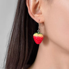 이미지를 갤러리 뷰어에 로드 , Surgical Steel Strawberry Earrings Charm