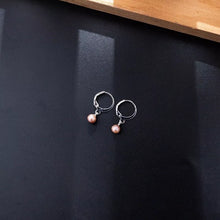 이미지를 갤러리 뷰어에 로드 , 4mm Freshwater Pearls Earrings Hoop Stainless Steel