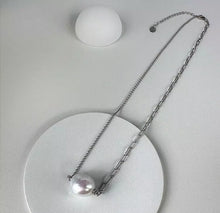이미지를 갤러리 뷰어에 로드 , Surgical Steel Necklace 6-8mm Baroque Pearls Necklace 16-18inches