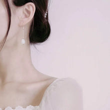 Load image into Gallery viewer, S925 Silver 12mm Teardrop Glass Pearls Dangle Earrings