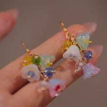 이미지를 갤러리 뷰어에 로드 , 18K Gold Plated Colorful Bell Flower Beads Earrings Dangle