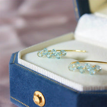 Load image into Gallery viewer, 18K Gold Plated 3-4mm Light Blue Glass Crystal Beads Earrings