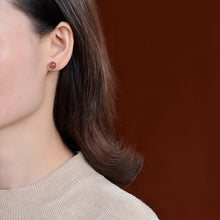 Load image into Gallery viewer, 14K Solid Gold/ S925 Sterling Silver 7mm Strawberry Quartz Post Earrings