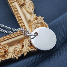 이미지를 갤러리 뷰어에 로드 , Surgical Steel 15mm Circle Blank Charm Necklace 16-18 Inches Lobster Claw