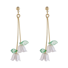将图片加载到图库查看器,18K Gold Plated Bell Flower Earrings Stud 6cm