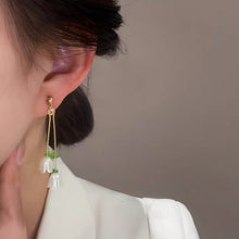 将图片加载到图库查看器,18K Gold Plated Bell Flower Earrings Stud 6cm