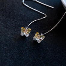 Load image into Gallery viewer, S925 AAA Crystal Glaze Butterfly 13mm Threader Earrings 13cm