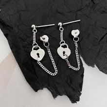 将图片加载到图库查看器,Korean Fashion Punk 18mm Love Lock Chain Earrings 5cm