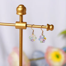 이미지를 갤러리 뷰어에 로드 , 18K Gold Plated S925 3mm Colorful Crystal Beads Wire Wrapping Earrings Dangle