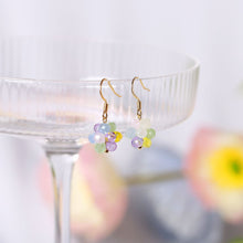 이미지를 갤러리 뷰어에 로드 , 18K Gold Plated S925 3mm Colorful Crystal Beads Wire Wrapping Earrings Dangle