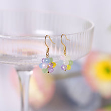 이미지를 갤러리 뷰어에 로드 , 18K Gold Plated S925 3mm Colorful Crystal Beads Wire Wrapping Earrings Dangle