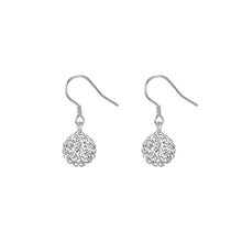 이미지를 갤러리 뷰어에 로드 , S925 Dangle 10mm Rhinestone Crystal Glass Beads Dangle Earrings