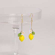 이미지를 갤러리 뷰어에 로드 , 18K Gold Plated S925 Opaque Lemon Rainbow Flower Earrings
