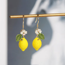 이미지를 갤러리 뷰어에 로드 , 18K Gold Plated S925 Opaque Lemon Earrings