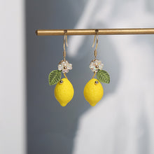 이미지를 갤러리 뷰어에 로드 , 18K Gold Plated S925 Opaque Lemon Earrings