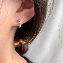 Load image into Gallery viewer, Stainless steel stud earrings with 4mm seamless beads, minimalist and elegant, hypoallergenic.