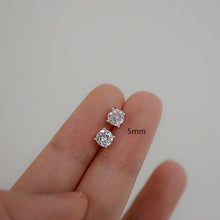 将图片加载到图库查看器,1 Pair 3/4/5mm Moissanite Prong Sterling Silver Earrings Studs