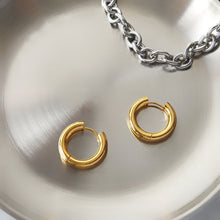 Load image into Gallery viewer, 18K Gold Plated 15-16mm Hoop Huggies Earrings