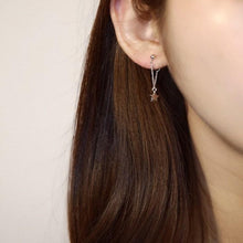 이미지를 갤러리 뷰어에 로드 , 한국어 작은 별 참 체인 귀걸이 스테인레스 스틸 4cm