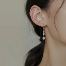 Load image into Gallery viewer, Korean dainty earrings with 4mm pearls and 5-6mm cubic zirconia stones, available in gold or silver, ideal for weddings, hypoallergenic and elegant.