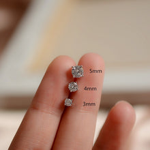 将图片加载到图库查看器,1 Pair 3/4/5mm Moissanite Prong Sterling Silver Earrings Studs