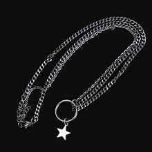 Load image into Gallery viewer, Cable Cuban chain necklace with star pendant, 18 inches with 2-inch extender, stylish and versatile.