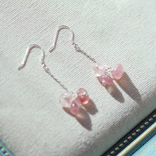 Load image into Gallery viewer, S925 3-6mm Strawberry Quartz Chips Hook Dangle Earrings