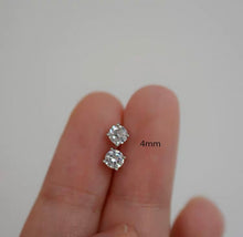 将图片加载到图库查看器,1 Pair 3/4/5mm Moissanite Prong Sterling Silver Earrings Studs