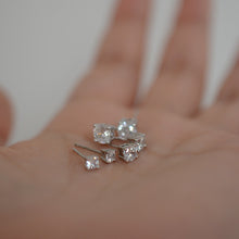 将图片加载到图库查看器,1 Pair 3/4/5mm Moissanite Prong Sterling Silver Earrings Studs