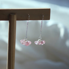 Load image into Gallery viewer, S925 3-6mm Strawberry Quartz Chips Hook Dangle Earrings