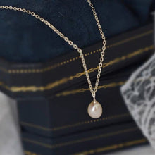 Load image into Gallery viewer, S925 Small AAA 5mm Oval Pearls Silver Chain Wedding Gift Necklace 16-18 inches