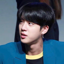 Load image into Gallery viewer, Image of a pair of 5cm Korean BTS-style Kpop punk earrings. These earrings feature steel ring studs measuring 10mm in diameter, offering a trendy and edgy look.