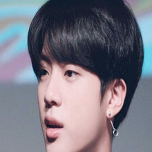 Load image into Gallery viewer, Image of a pair of 5cm Korean BTS-style Kpop punk earrings. These earrings feature steel ring studs measuring 10mm in diameter, offering a trendy and edgy look.