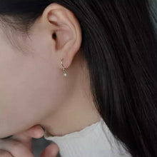 Load image into Gallery viewer, Minimalist Silver Korean Style Extra Small 3mm Freshwater Baroque Pearl Dangle Earrings