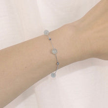 Load image into Gallery viewer, 925 Silver Bracelet with AAA Aquamarine 8mm Round Beads, Available in 6, 7, or 8 Inches, Spring Ring Clasp