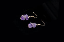Load image into Gallery viewer, Dangle/Stud Raw Natural Purple Amethyst Beads Freeform Earrings