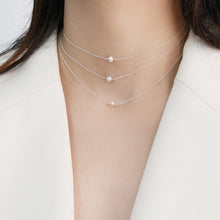 将图片加载到图库查看器,Spring Ring S925 AAA 4mm small freshwater pearls cable chain necklace 14,15,16 inches + 1 inch extender