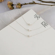 将图片加载到图库查看器,Spring Ring S925 AAA 4mm small freshwater pearls cable chain necklace 14,15,16 inches + 1 inch extender