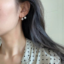 将图片加载到图库查看器,White/Peach/Purple Korean Style 18K Gold Plated 8-8.5mm Freshwater AAA Off Round Pearls Stud Earrings