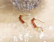 Load image into Gallery viewer, Gold Steel Wire Wrapped Gold Brazil 3-4MM Gemstone Genuine Natural Pink or Black Tourmaline AAA Faceted Beads Earrings