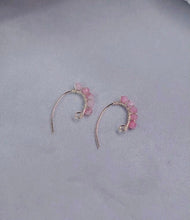 Load image into Gallery viewer, Gold Steel Wire Wrapped Gold Brazil 3-4MM Gemstone Genuine Natural Pink or Black Tourmaline AAA Faceted Beads Earrings