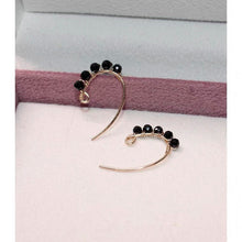 Load image into Gallery viewer, Gold Steel Wire Wrapped Gold Brazil 3-4MM Gemstone Genuine Natural Pink or Black Tourmaline AAA Faceted Beads Earrings