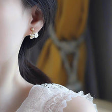Load image into Gallery viewer, Korean Steel Gold/Silver Stud Keshi Baroque Coin Pearls Flat Side 6mm-8mm Flower Style Earrings