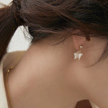 Load image into Gallery viewer, Korean Steel Gold/Silver Stud Keshi Baroque Coin Pearls Flat Side 6mm-8mm Flower Style Earrings