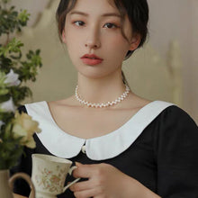 Load image into Gallery viewer, 925 Silver Necklace with Genuine White Keshi Freshwater Pearls, Adjustable 17-19 Inches, Elegant Jewelry