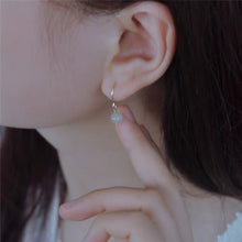 将图片加载到图库查看器,18K gold plated or silver dangle earrings with 6mm white jade round beads, perfect for adding a touch of understated elegance to any outfit.