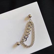 Load image into Gallery viewer, Double piercing 4.8mm chunky Cuban chain stud earrings made of surgical stainless steel, with a gothic punk Kpop style, available as 1 piece or 1 pair.