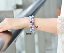 Load image into Gallery viewer, Star Cut Faceted Natural Aquamarine Amethyst Rose Quartz Elastic 7-8mm Stretch String Bracelet