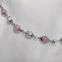 Load image into Gallery viewer, S925 Dark Green Jade/Aquamarine/Amethyst/ Rose Quartz 8mm With Freshwater Pearls 6mm Bracelet 6/7/8 +~0.5Inches